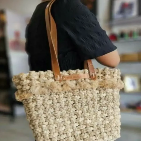 Handmade Banana Fiber Bag - Image 2