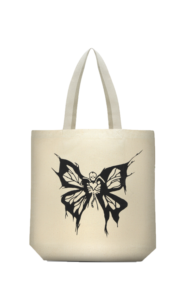 Canvas Butterfly Printed Tote Bag