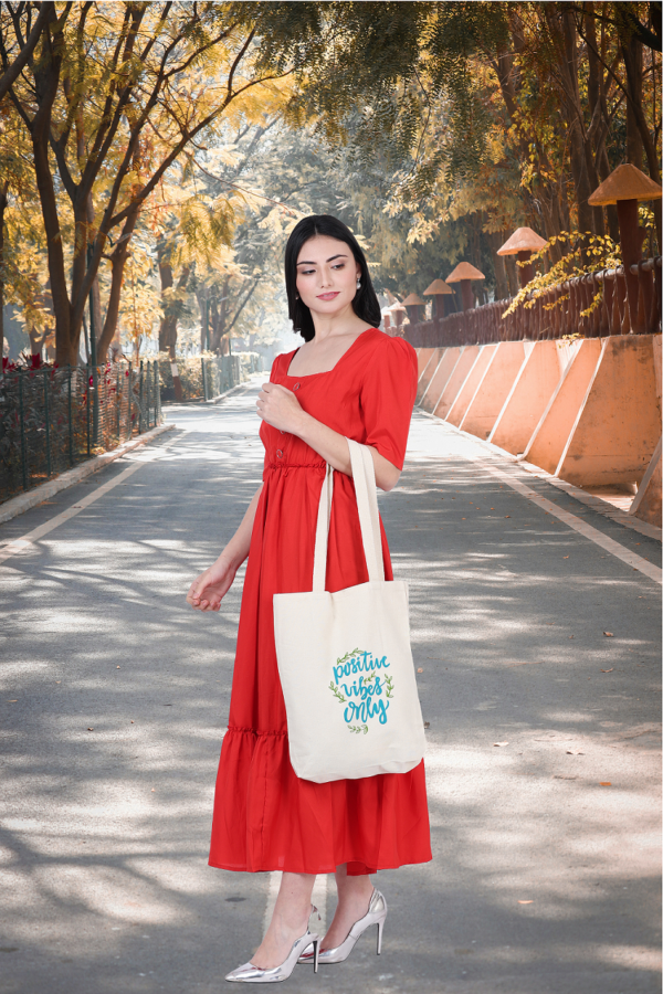 Canvas Quote Printed Tote Bag - Image 3