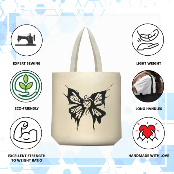 Canvas Butterfly Printed Tote Bag - Image 2