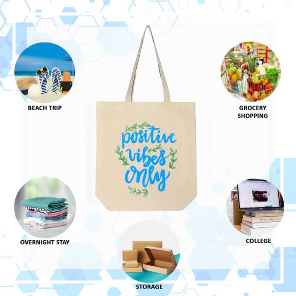 Canvas Quote Printed Tote Bag - Image 2