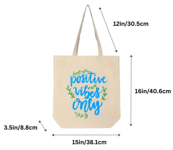 Canvas Quote Printed Tote Bag - Image 4