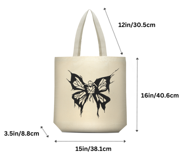 Canvas Butterfly Printed Tote Bag - Image 3